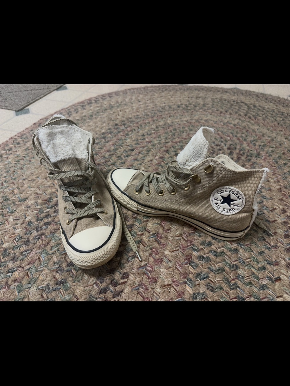 Converse Cream/Beige Canvas High-Top Sneakers